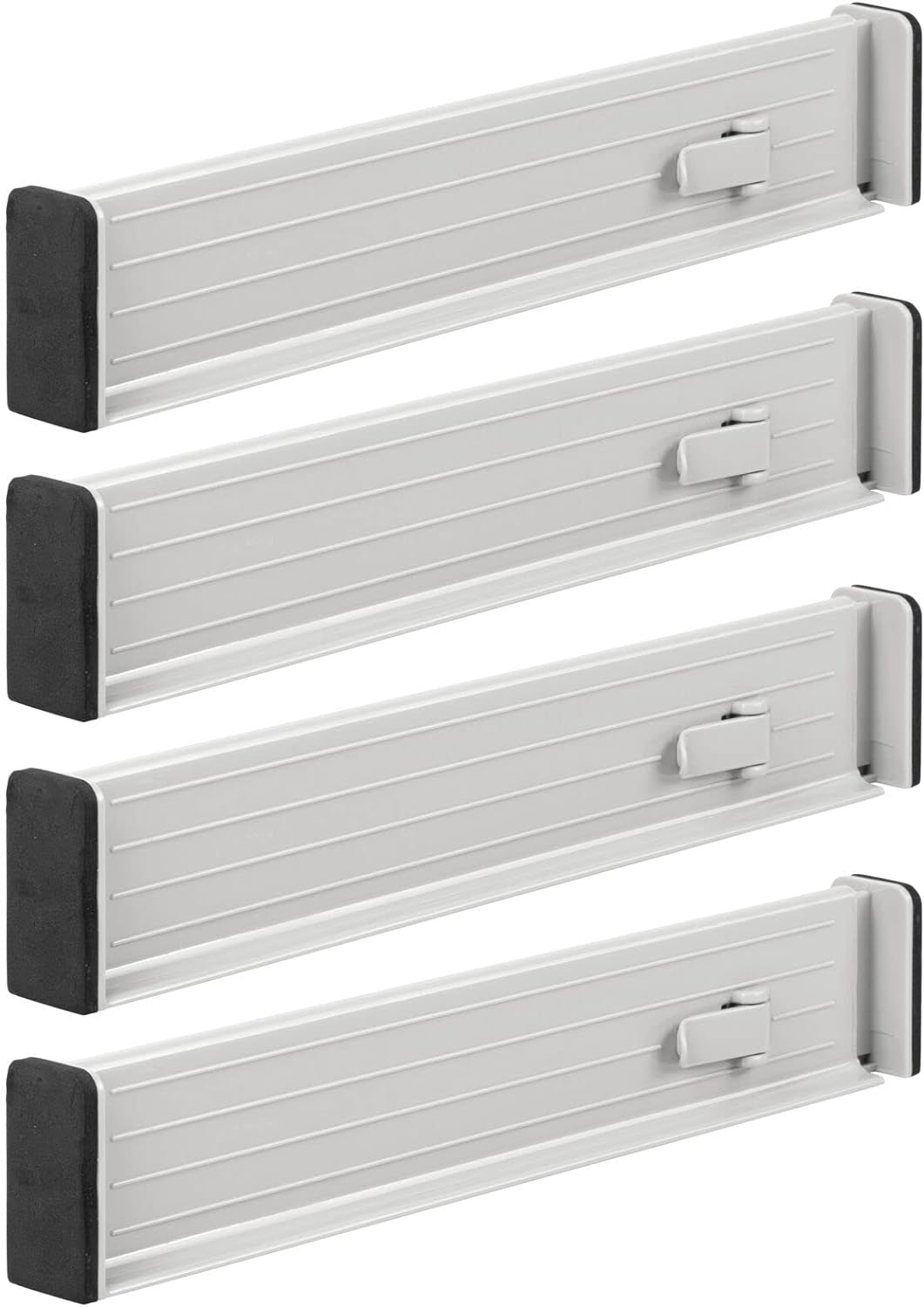 mDesign 4er-Set verstellbarer Schubladeneinsatz – praktischer Schubladen Organizer für Schrank und K