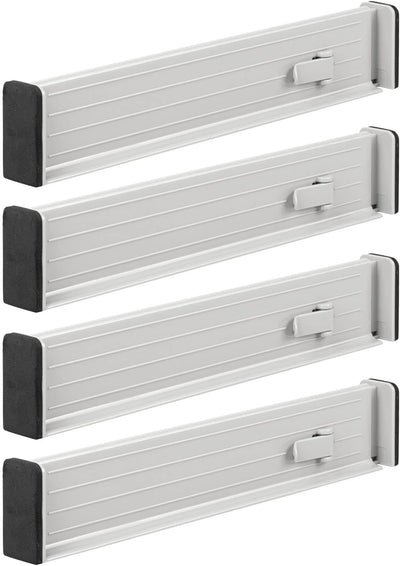 mDesign 4er-Set verstellbarer Schubladeneinsatz – praktischer Schubladen Organizer für Schrank und K