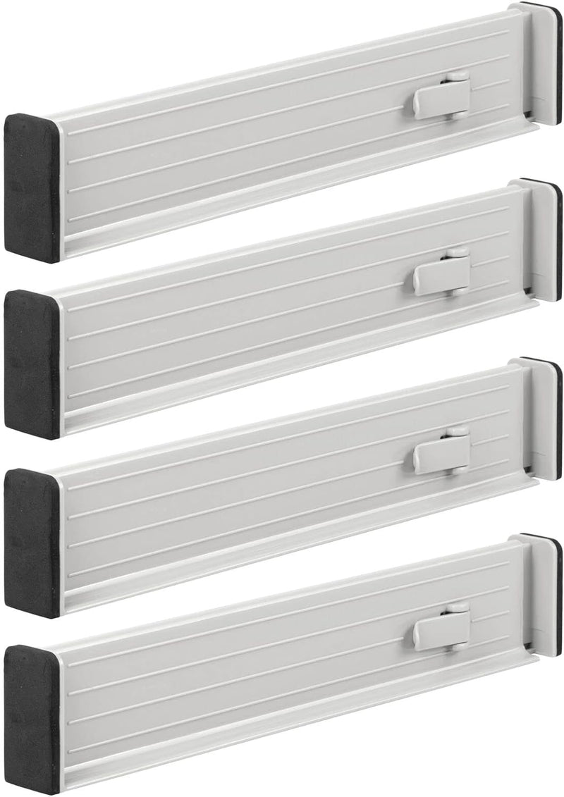 mDesign 4er-Set verstellbarer Schubladeneinsatz – praktischer Schubladen Organizer für Schrank und K