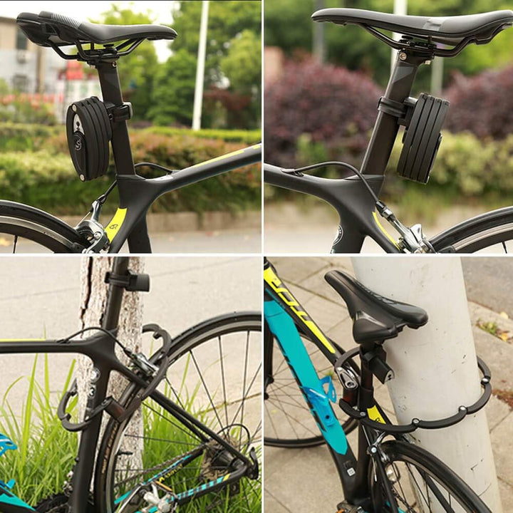 Toptrek Faltschloss mit Halterung Fahrradschloss Schlüssel Lang 85cm 8 Gelenken Fahrradschloss Fahrr