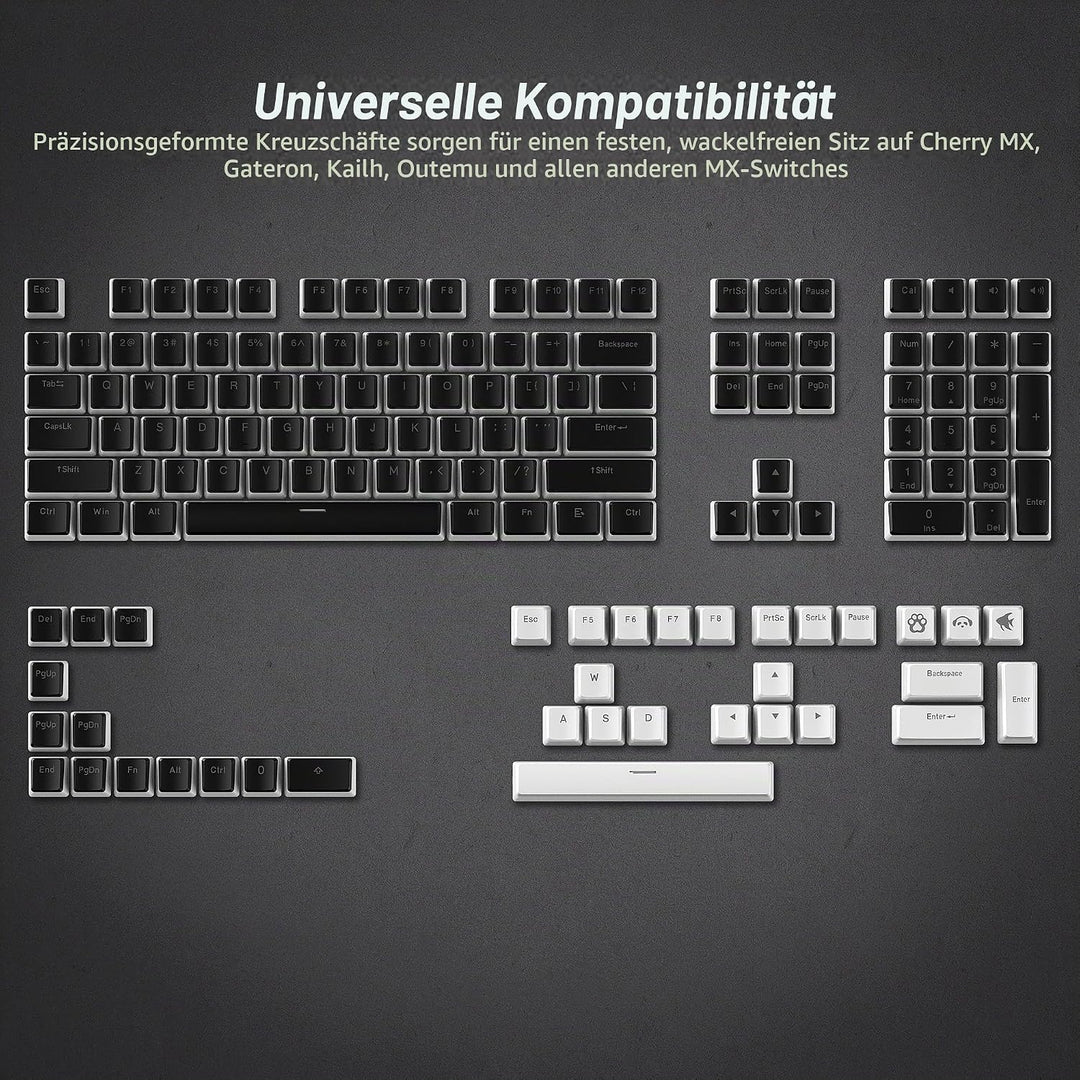 XVX Pudding Keycaps,141+24 Custom Keys Set, OEM Profile, Universal Compatiability for 100%, 75%, 65%