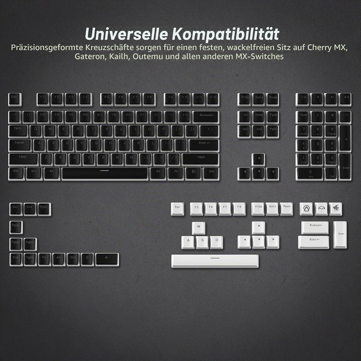 XVX Pudding Keycaps,141+24 Custom Keys Set, OEM Profile, Universal Compatiability for 100%, 75%, 65%