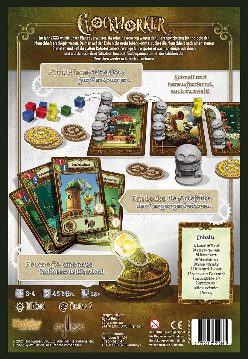 Sylex Edition | Clockworker | Kennerspiel | Strategiespiel | 2-4 Spieler | Ab 12+ Jahren | 45 Minute