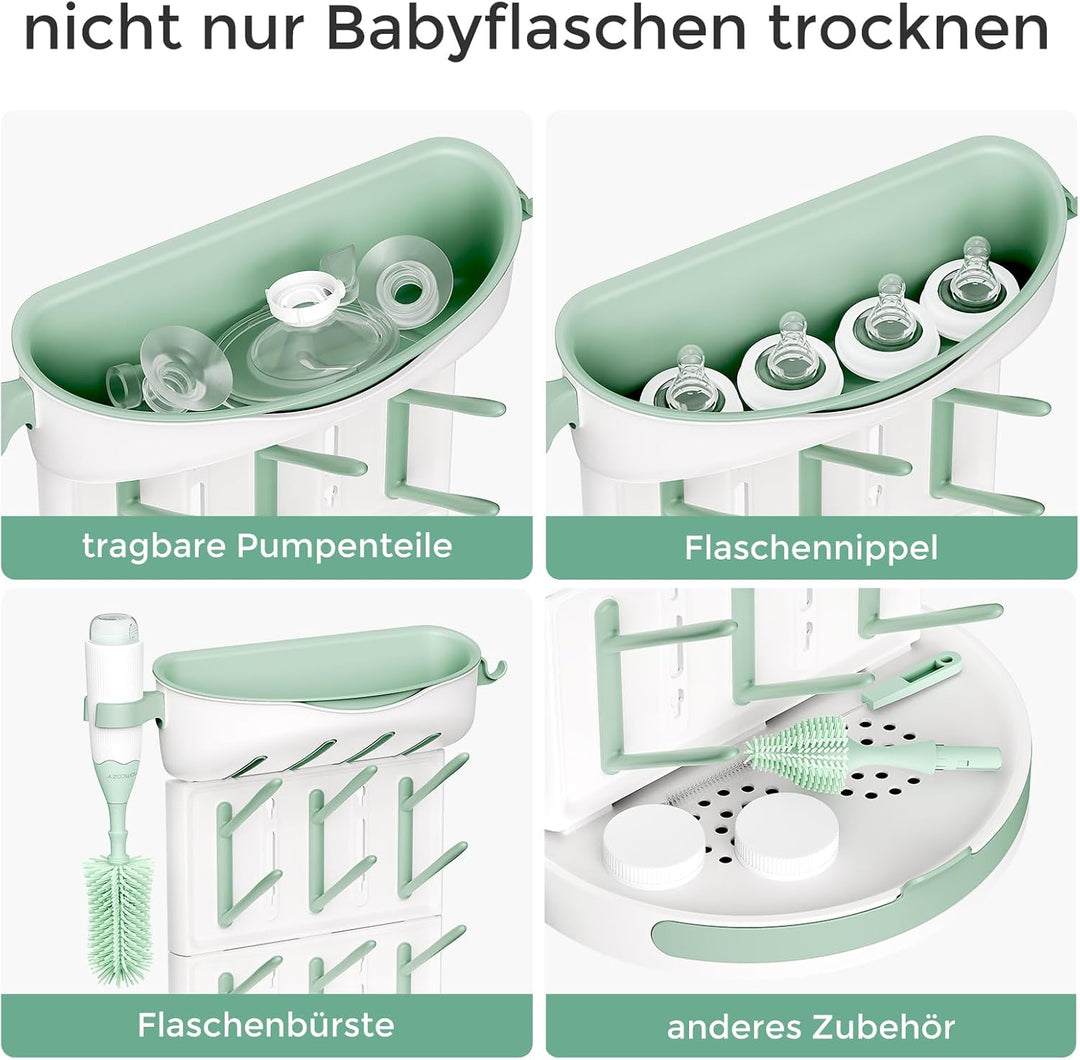 Momcozy Premium Babyflaschen Trockenständer – Vertikaler Flaschenhalter für 18 Flaschen &amp; Stillzubeh