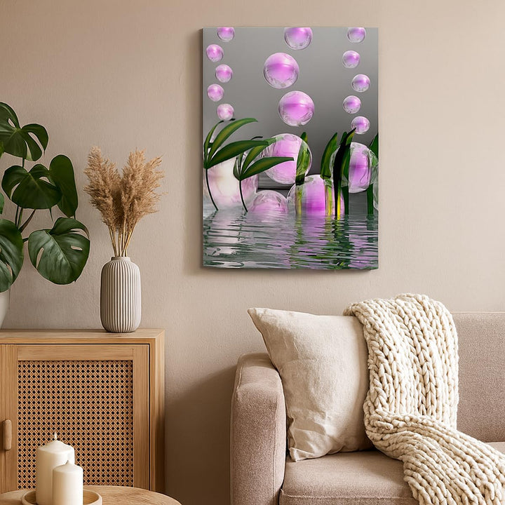 Bilder auf Leinwand Computer Grafik Blase Leinwandbild mit Rahmen 45x80cm Wandbilder Dekoration Wohn