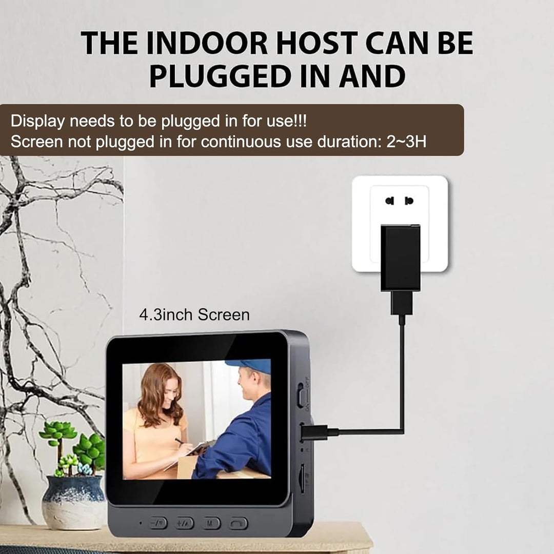 Drahtlose Video Türklingel mit Kamera Outdoor IP65 Wasserdicht 1080P kabellose Türklingel 4,3 Zoll I