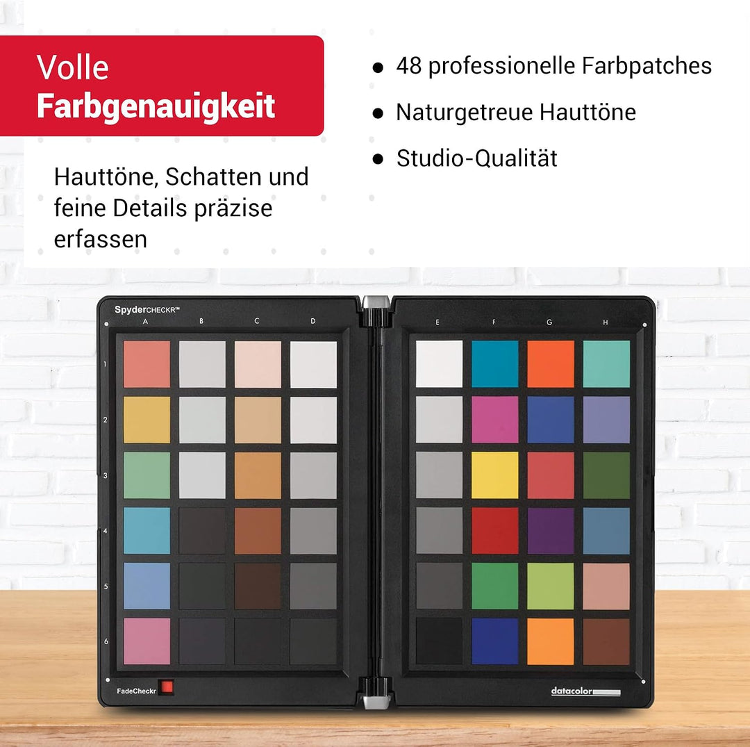 Datacolor SpyderCheckr: Farbkarte zur Kamerakalibrierung incl. Software zur Berechnung von Farbkorre