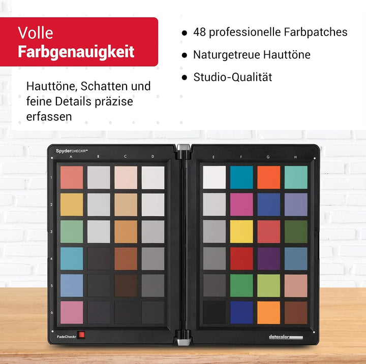 Datacolor SpyderCheckr: Farbkarte zur Kamerakalibrierung incl. Software zur Berechnung von Farbkorre
