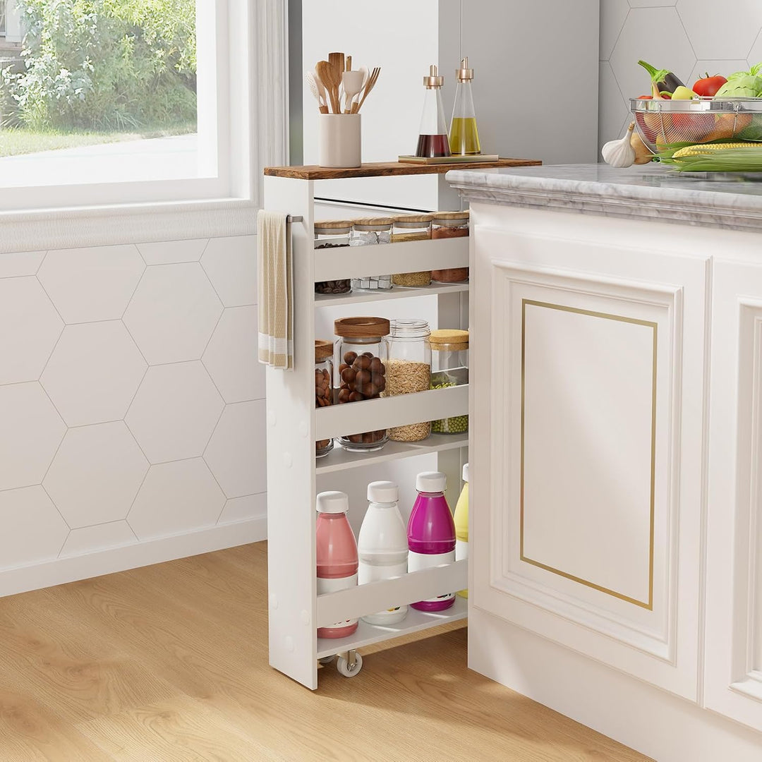 GIANTEX Nischenregal 13cm breit, Küchenregal Küchenschrank Küchenwagen , Nischenschrank Nischenwagen