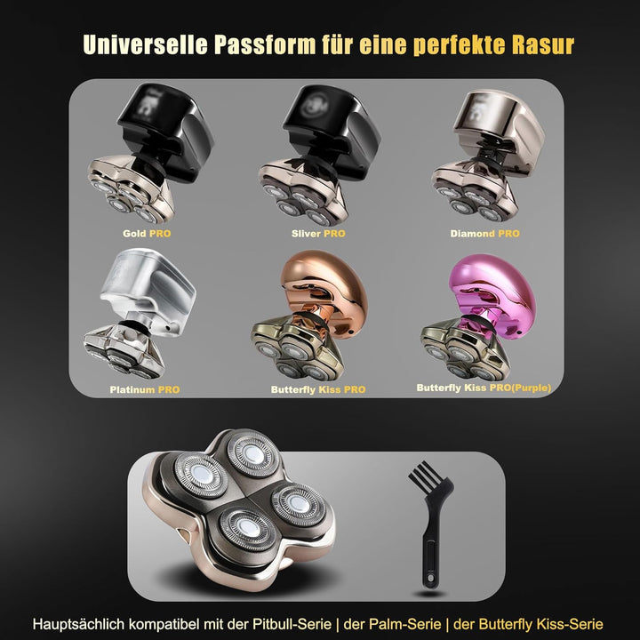 Forte PRO 4 Ersatzkopf Kompatibel mit Skull Shaver Pitbull Silver/Gold PRO, Platinum PRO, Butterfly