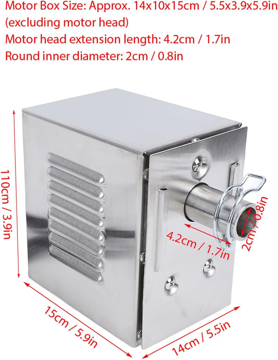 HEEPDD Hochleistungs-Grill-Rotisserie-Motor, 45-W-Edelstahl-Elektro-Bräter-Grillmotor mit 200–250 Kg