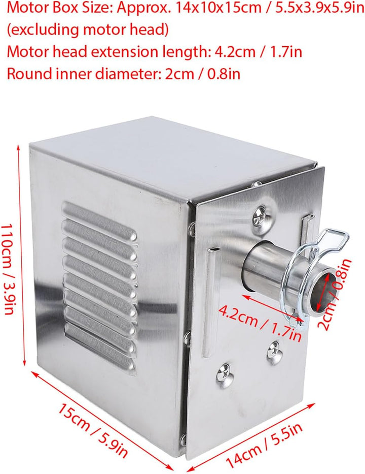 HEEPDD Hochleistungs-Grill-Rotisserie-Motor, 45-W-Edelstahl-Elektro-Bräter-Grillmotor mit 200–250 Kg