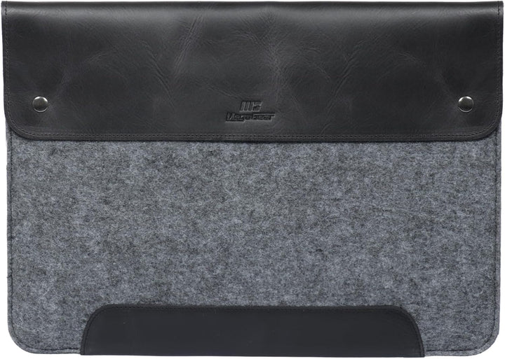 MegaGear MacBook-Tasche aus echtem Leder und Fleece, Laptop-Hülle für MacBook Pro und MacBook Air Hü