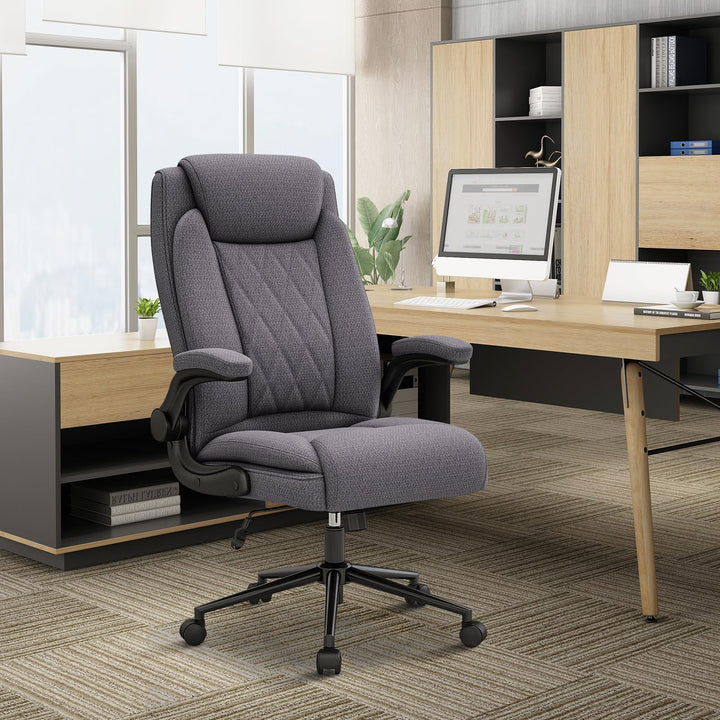 Youhauchair Bürostuhl Ergonomisch, Dunkelgrau | Ergonomisches Design, Hoher Rückenlehne, maximale