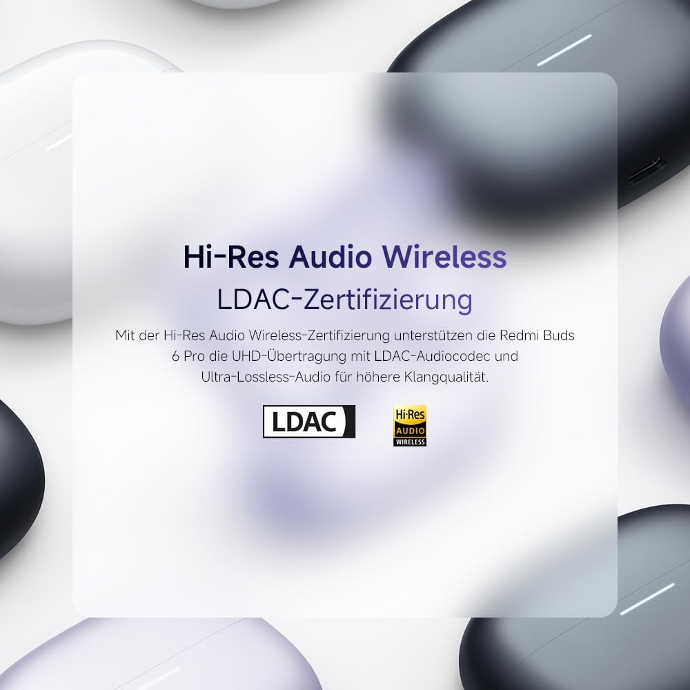 XIAOMI Redmi Buds 6 Pro Purple - 36h Akkulaufzeit, Triple-Treiber Hi-Fi Klang, 55dB ANC, 20 ANC-Leve