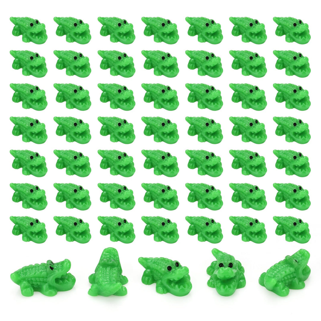 100 Stück kleine Legende Alligator-Figuren – Detaillierte Krokodil-Miniatur-Dekoration für Schreibti