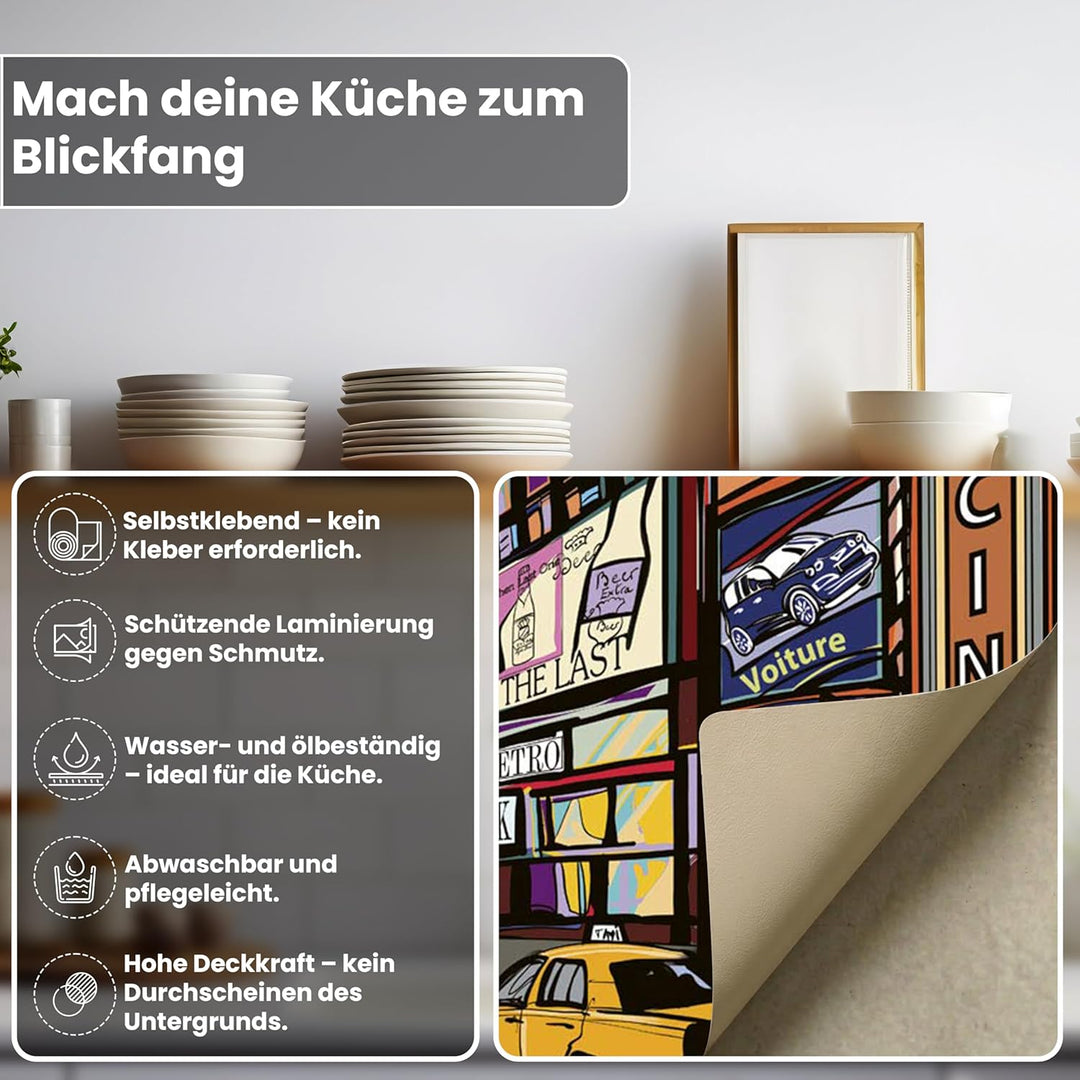 Küchenrückwand Folie selbstklebend Times Square | Klebefolie - Dekofolie - Spritzschutz für Küche |