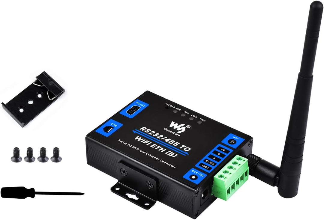 RS232/485 zu WiFi Ethernet Serieller Server Konverter, Modbus/MQTT Gateway, Unterstützt Seriell zu W