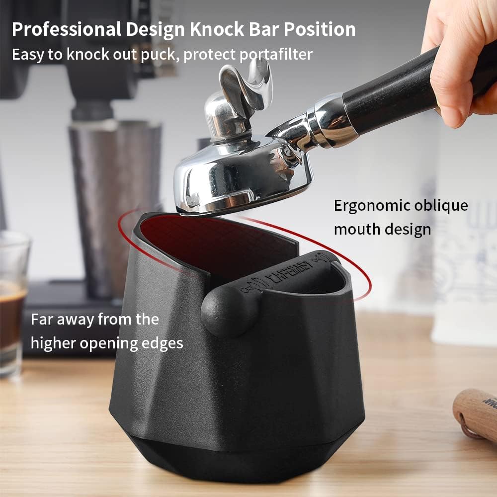 CAFEMASY Abklopfbehälter für Siebträgermaschine Barista Kaffee Zubehör Einzigartiges Design Rautenfö