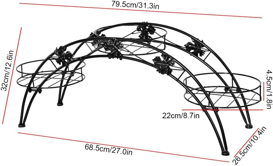 Dioche Stehendes Topf-Aufbewahrungsregal, Eisenregal für Haushaltspflanzen für Wohnzimmer, Garten (s