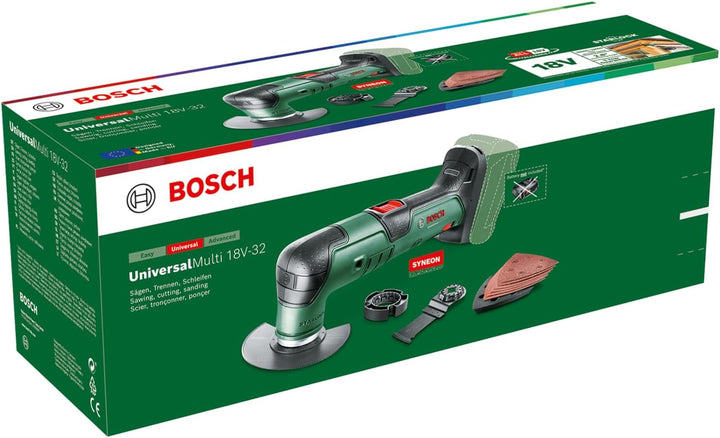 Bosch Akku-Multifunktionswerkzeug UniversalMulti 18V-32 (zum Sägen, Schneiden, Schleifen; 1x Segment