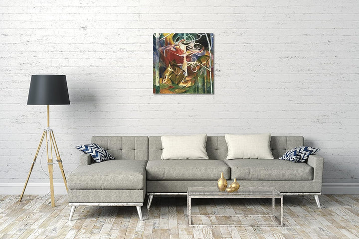 Printed Paintings Leinwand (70x70cm): Franz Marc - Rehe im Wald I (1913) 70x70 cm, 70x70 cm