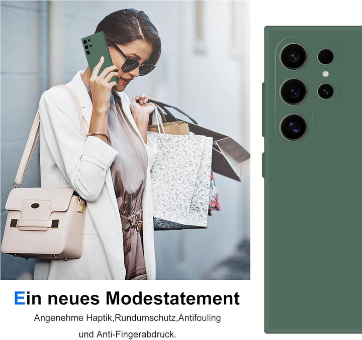 Handyhülle für Samsung Galaxy S25 Ultra Hülle [Material-Upgrade] Soft Silicone Case mit Mikrofaserfu