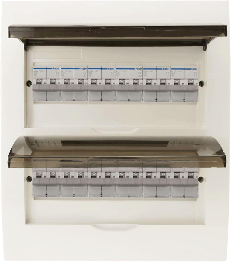 BeMatik - Schaltkasten Elektroverteilerkasten aus 24 Modulen 17,5 mm ABS-Kunststoff Oberfläche SPN I