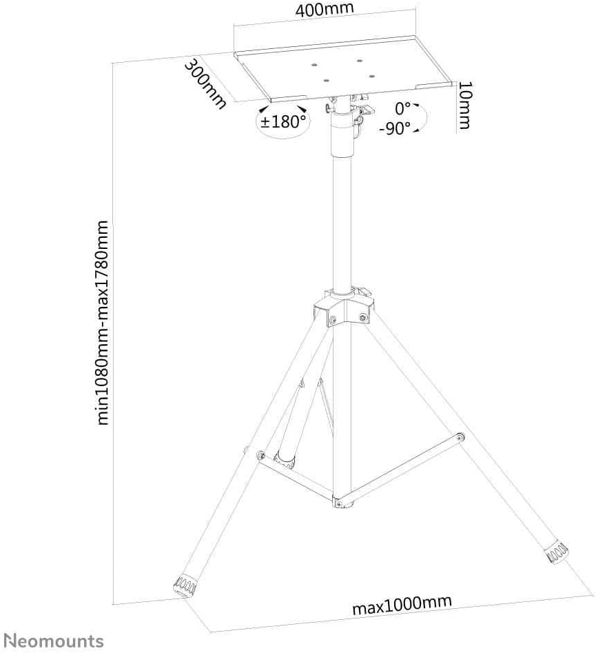 Neomounts NEWSTAR NS-FS200BLACK Flat Screen/Laptop Floor Stand - Height: 108-178cm 10-32Zoll
