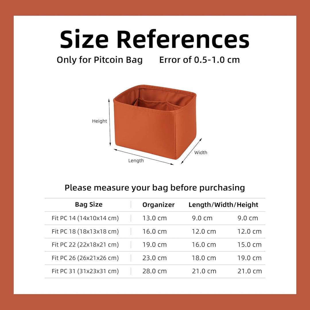 DGAZ Handtasche Taschenorganizer für Picotin 18/22, Seide Handtaschenorganisator Damen, Luxus-Handta