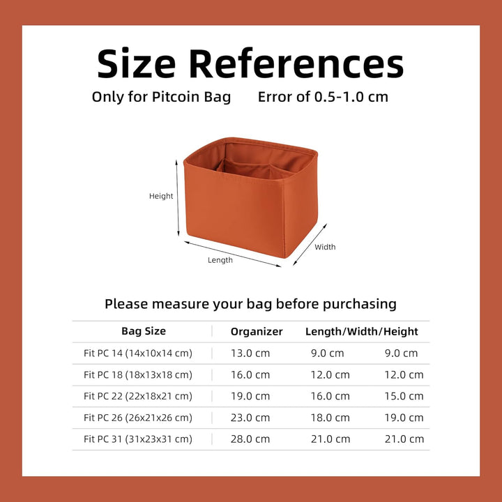 DGAZ Handtasche Taschenorganizer für Picotin 18/22, Seide Handtaschenorganisator Damen, Luxus-Handta