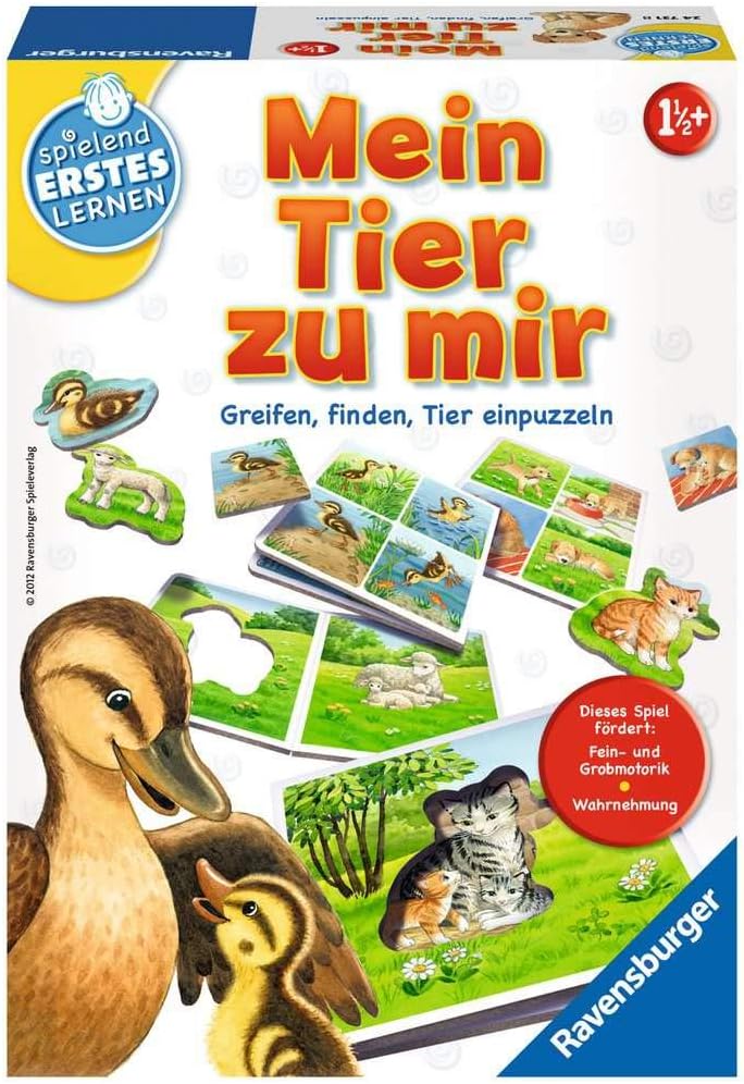 Ravensburger 21402 - was passt zusammen? - Puzzelspiel für Kinder & Mein Tier zu Mir - Puzzelspiel f