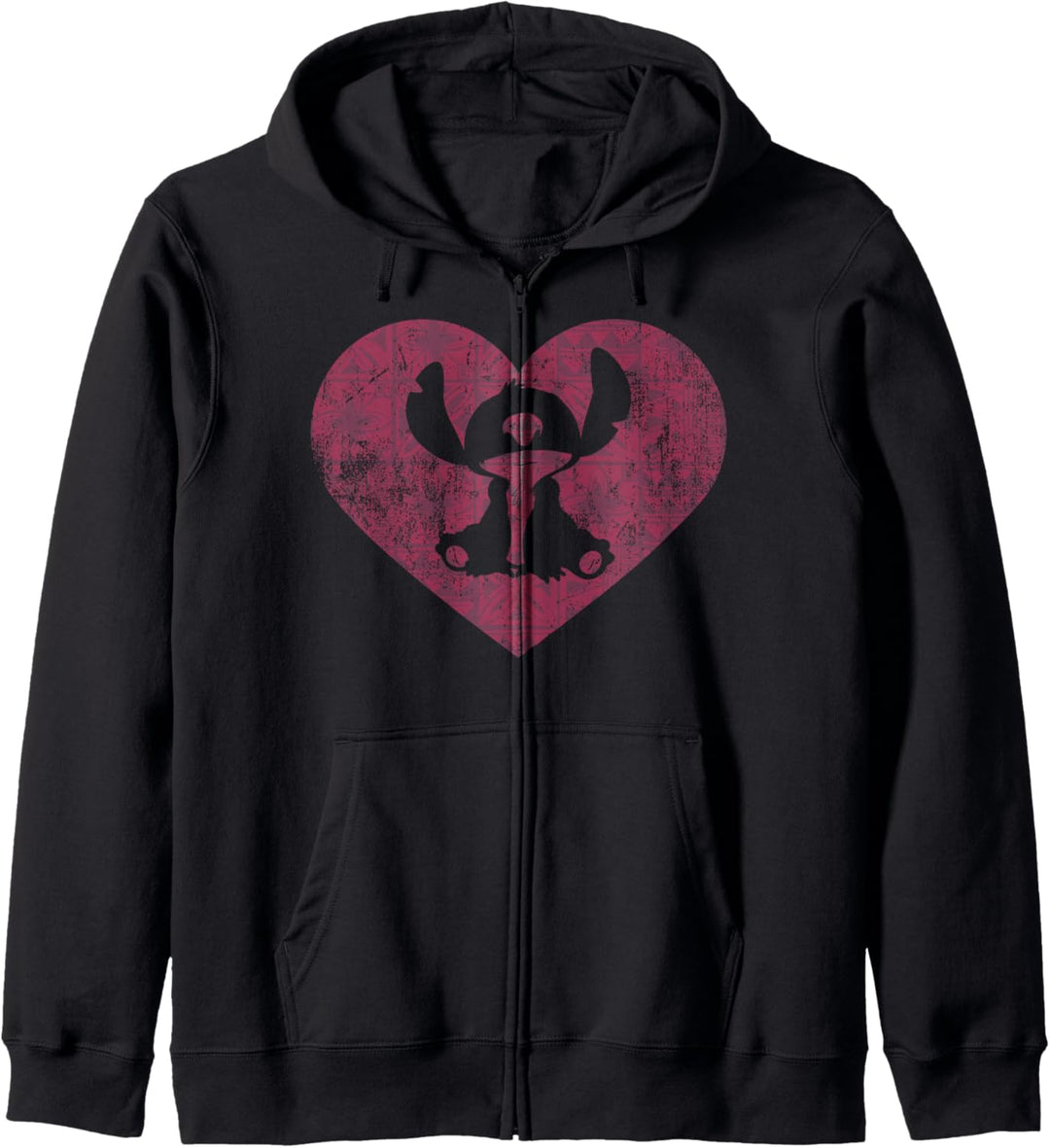 Disney Lilo & Stitch Valentinstag Stitch Heart Silhouette Kapuzenjacke