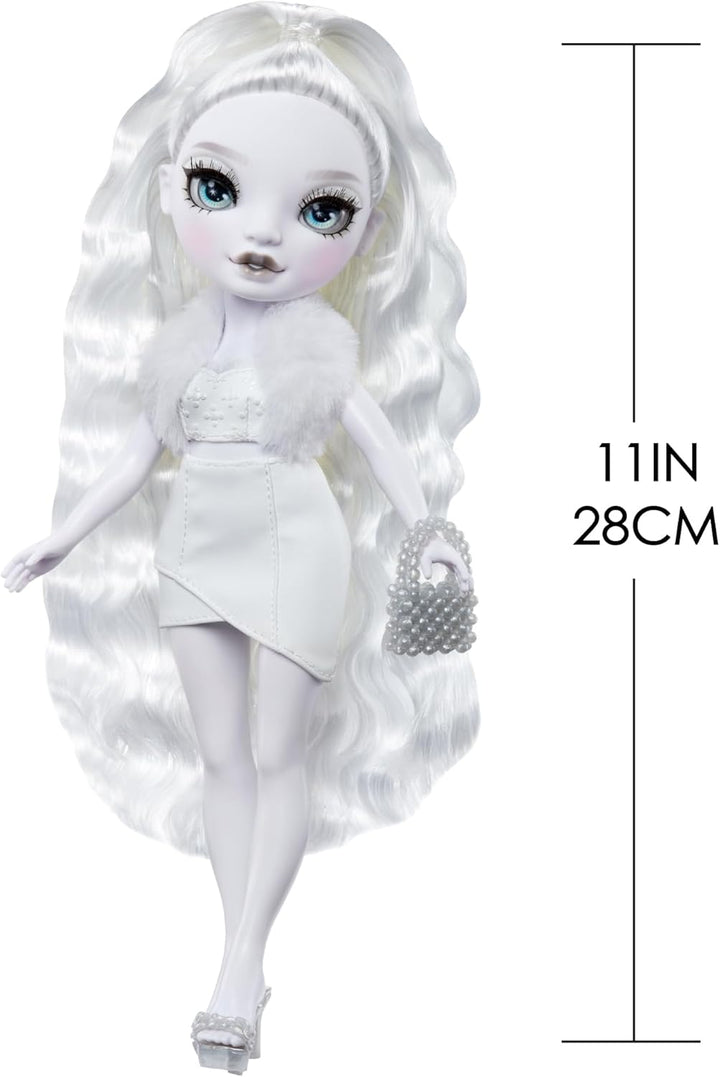 Rainbow High Shadow High Natasha Zima - 28 cm Modepuppe in Grauschattierungen, Weisses Haar und Outf