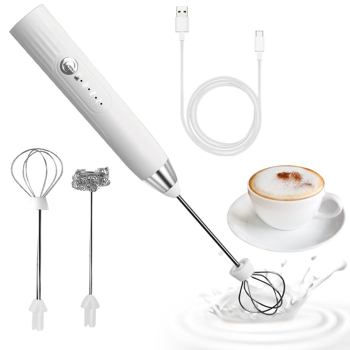 Milchaufschäumer Elektrisch Stab, USB Wiederaufladbar Milchschäumer Elektrisch, elektrischer Schnee