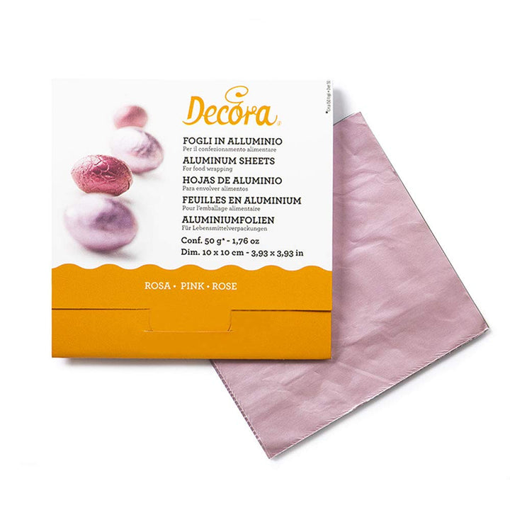 DECORA 0796206 PRALINENFOLIE ROSA 50G 10 X 10 cm 150ST Rose, Rose