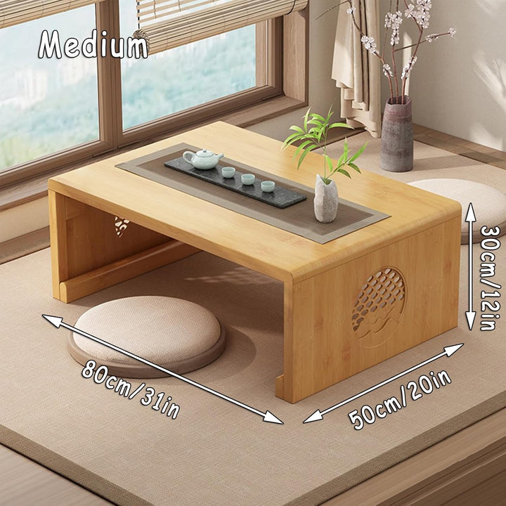 Chinesischer Tee-Bodentisch aus Bambus,japanischer faltbarer Couchtisch,Altartisch Meditation,niedri