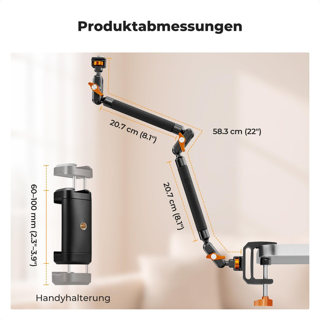 K&amp;F CONCEPT 22 Zoll Magic Arm mit Super Klemme für Tisch