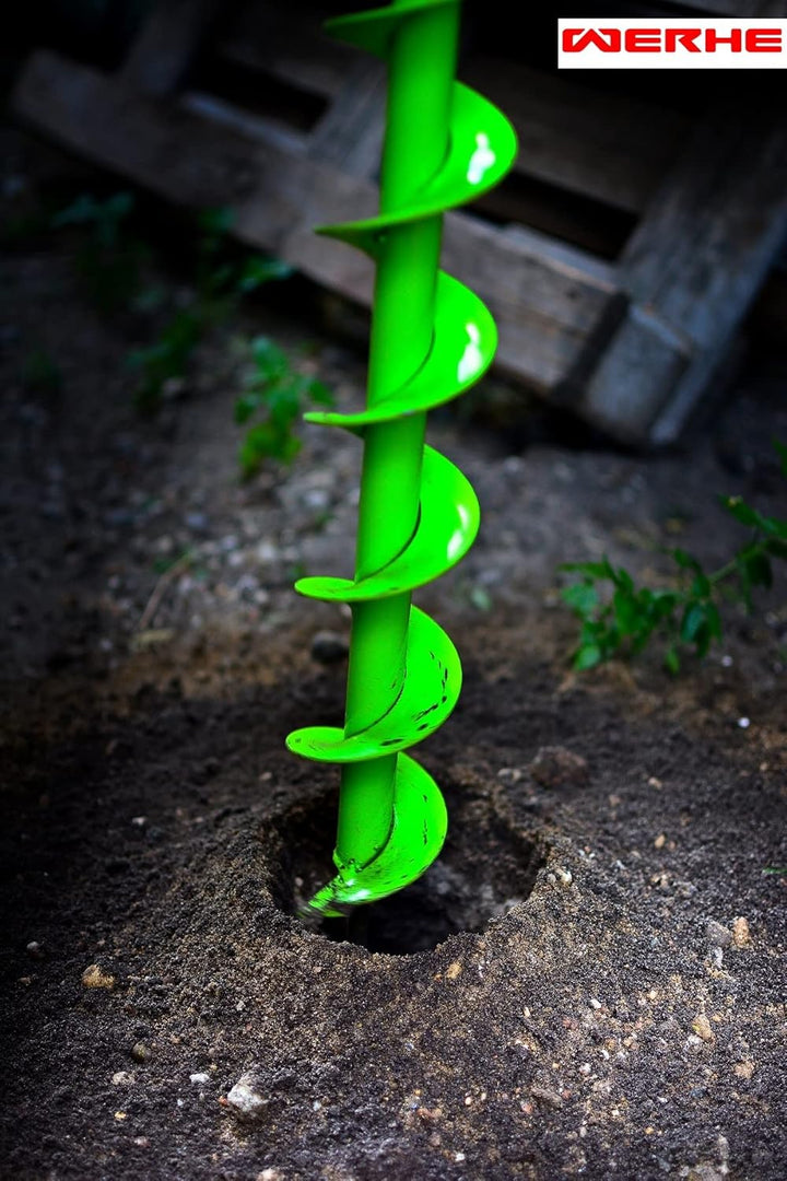 WERHE® Profi Bohrer VollStahl, Erdbohrer für bohrmaschine 80 mm extrem robust mit SDS Max Adapter -