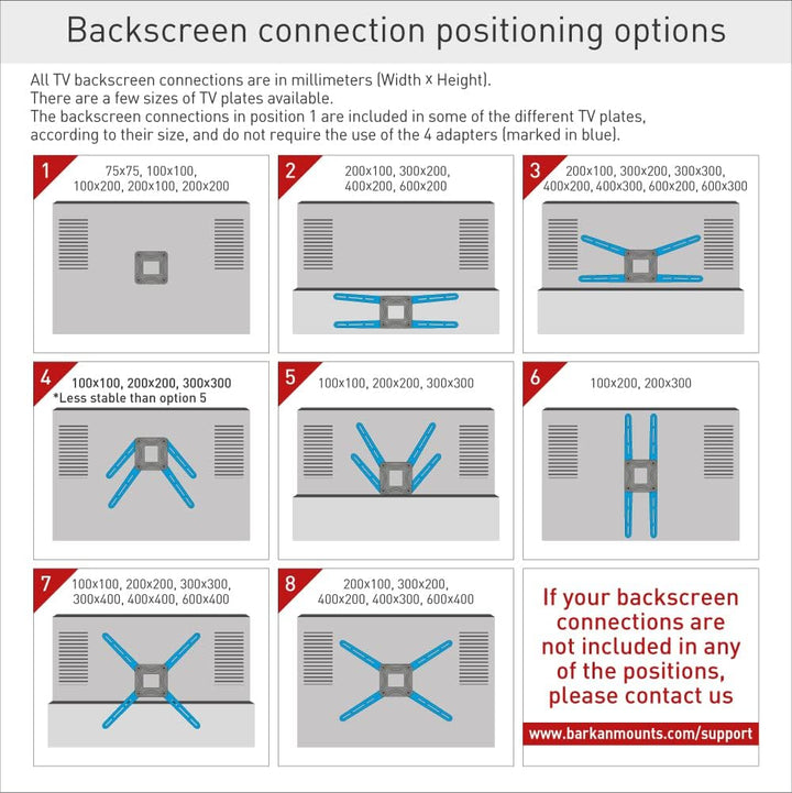Barkan Weiss TV Wandhalterung, 13-65 Zoll Schwenkbar/Neigbar/Vollbewegung flach & Curved Fernseher T