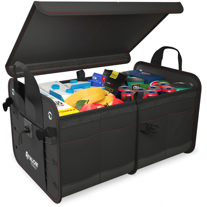 ATHLON TOOLS Premium Kofferraumtasche mit Deckel - 60 Liter XXL Kofferraum-Organizer - Extra stabile