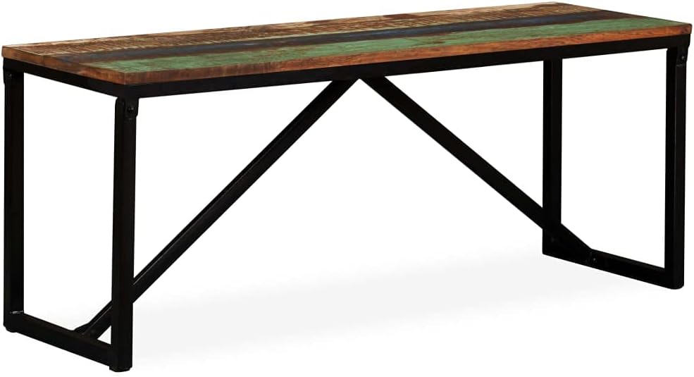 vidaXL Sitzbank Altholz Vintage 110x35x45cm Holzbank Wartebank Flurbank Bank Mehrfarbig 110 x 35 x 4