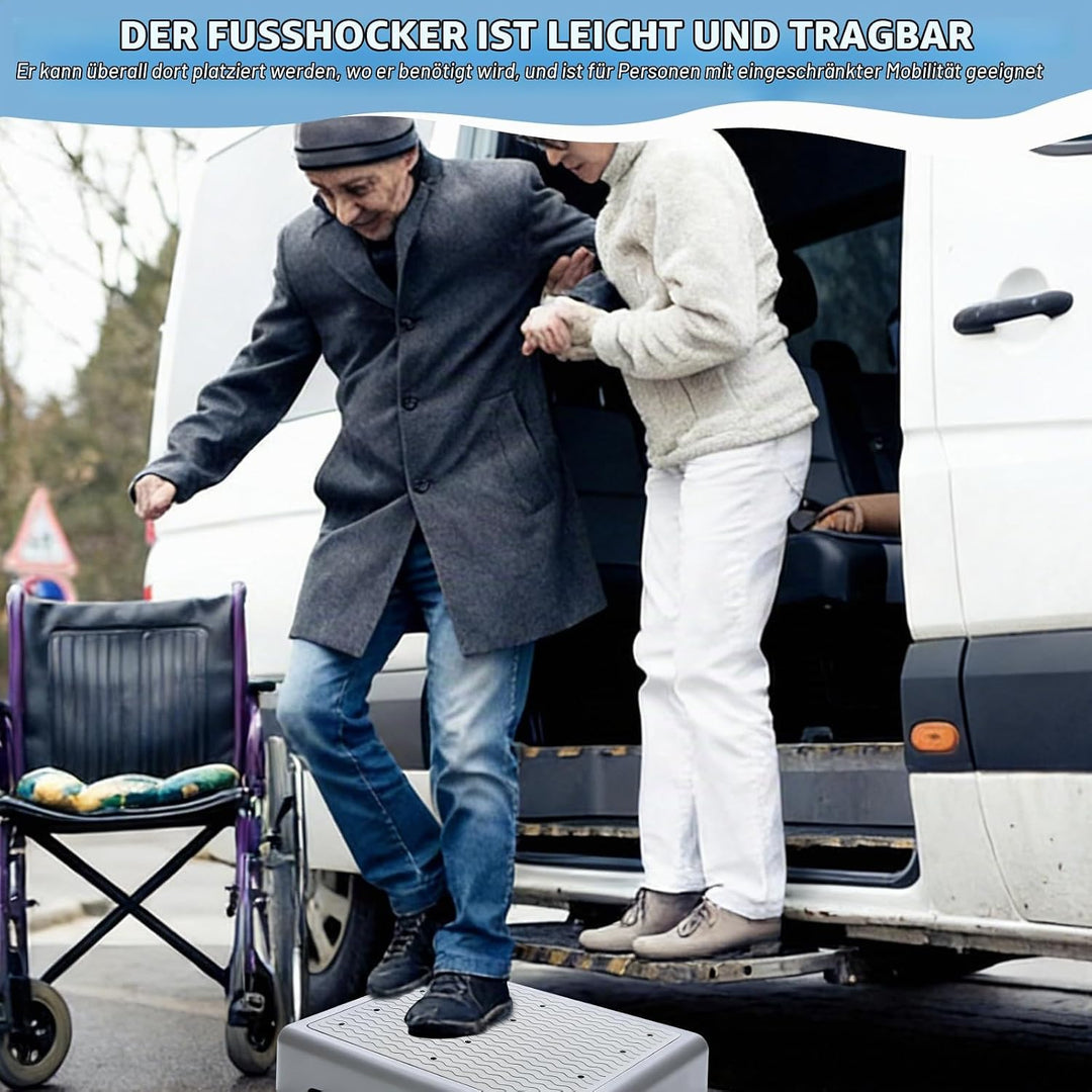 Trittstufe Indoor &amp; Outdoor, 44 x 34 x 9.5 cm Tragbare One Step Hocker Bis 200 Kg Einstiegshilfe Dus