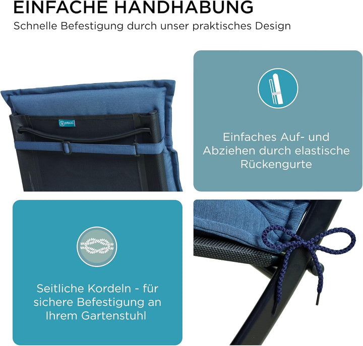 gardisun Gartenstuhlauflagen Niedriglehner I Extra Dicke Sitzauflagen I Made in Europe I Stuhlauflag