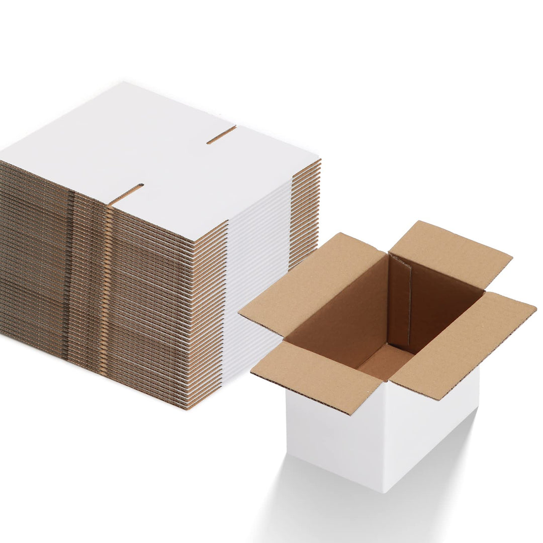 EYMPEU 40 Stück 15,3x10,2x10,2cm Weisse Versandkarton, Kartons für kleine Gegenstände, Spielzeug, Sc