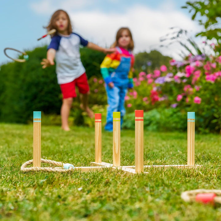 TP Toys Wooden Ring Toss Game FSC Outdoor Fairground Game for Kids Ages 3+ Fun 2-4+ Player Classic R