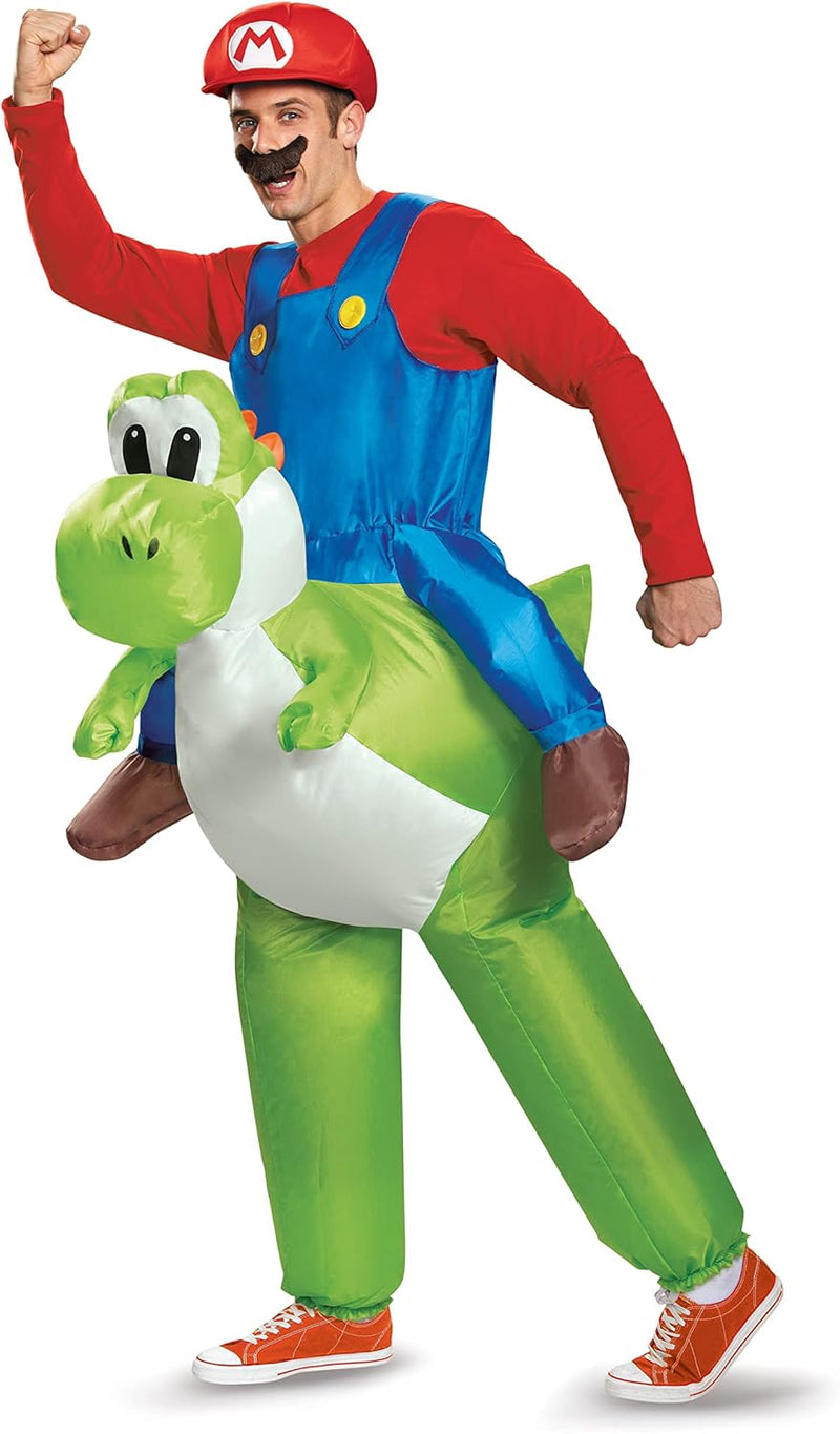 Disguise Herren-Kostüm Mario Riding Yoshi für Erwachsene, mehrfarbig, Einheitsgrösse