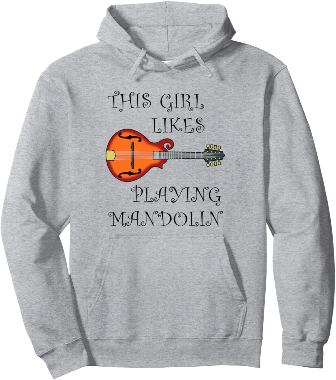 Mädchen spielt gerne Mandoline Musikerin Musikinstrument Pullover Hoodie