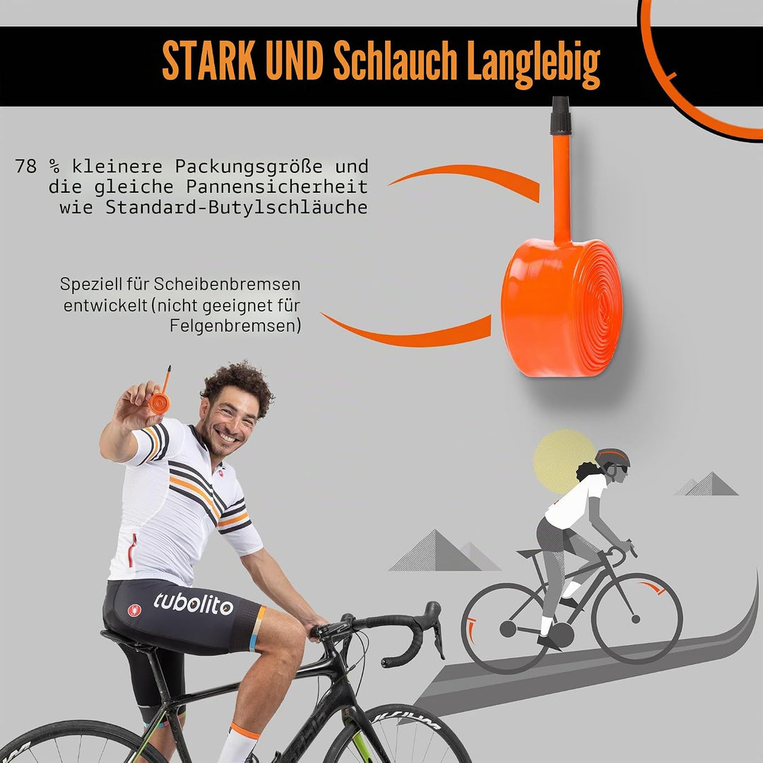 Tubolito - Road S-Tubo Ultraleichter Fahrradschlauch | Stark, Kompakt, Langlebig, Pannen- und Quetsc