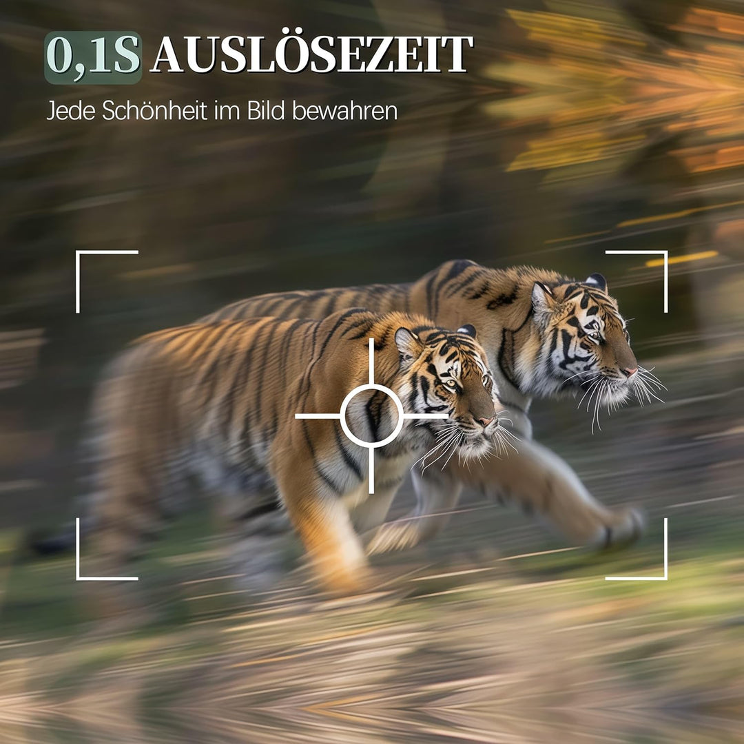 Wildkamera mit Handyübertragung App – 4K Video & 64MP Fotos – WLAN & Bluetooth – Wildtierkamera mit